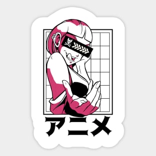 Japanese Vaporwave Cyberpunk Cool Girl Urban Style Sticker